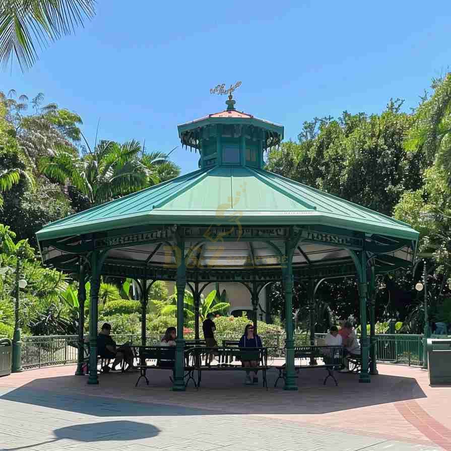 Large Garden Metal Octagon Gazebo For Sale 5