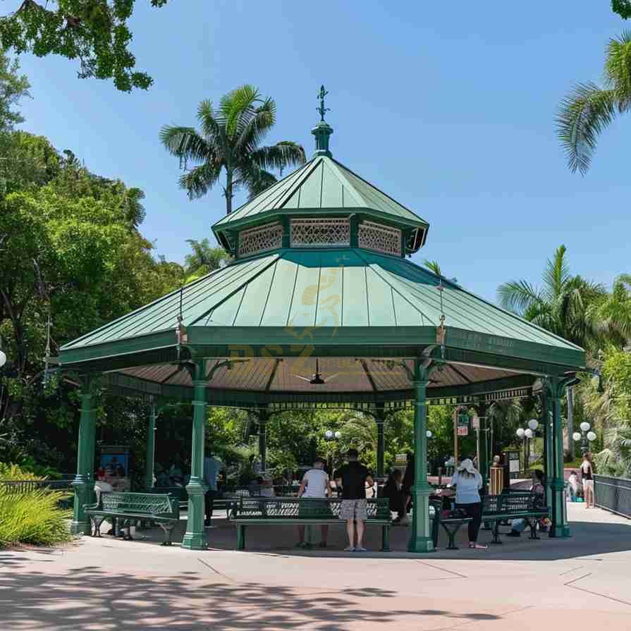 Large Garden Metal Octagon Gazebo For Sale 7