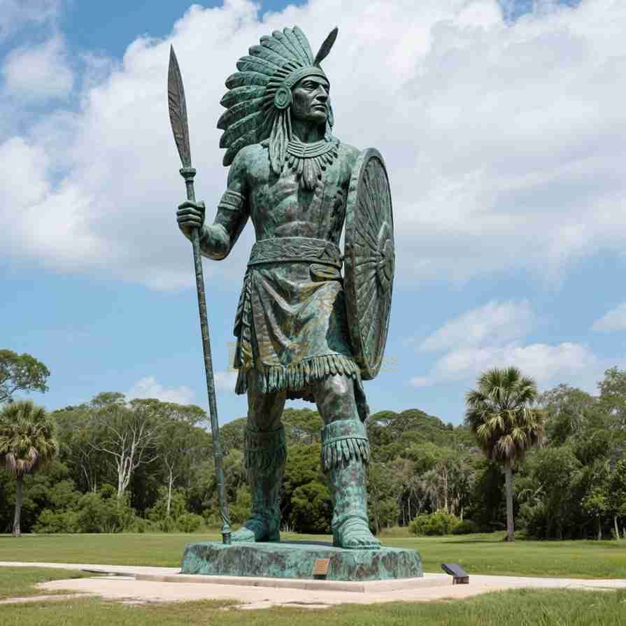 Life Size Native American Indian Warrior Statues For Sale 1