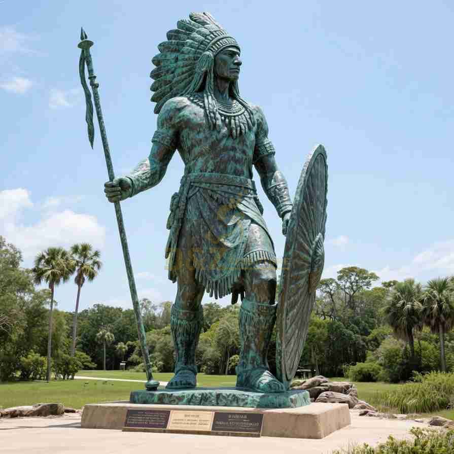 Life Size Native American Indian Warrior Statues For Sale 4