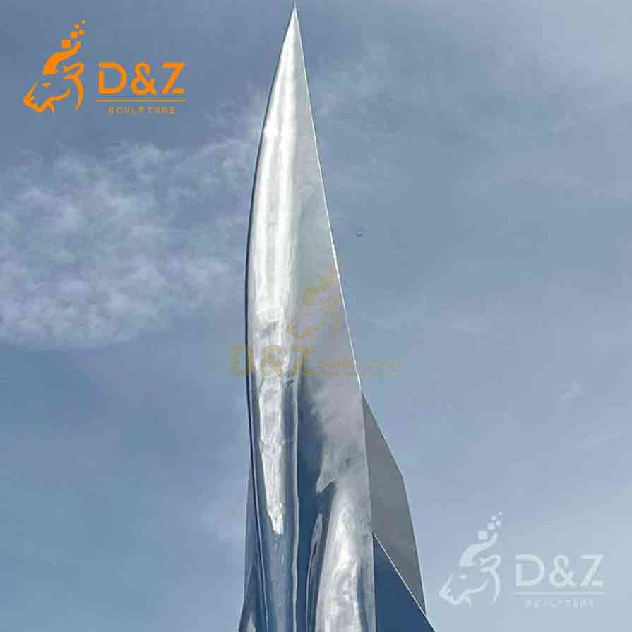 Futuristic Metal Fighter Jet Model Sculpture | Mirror Art 5