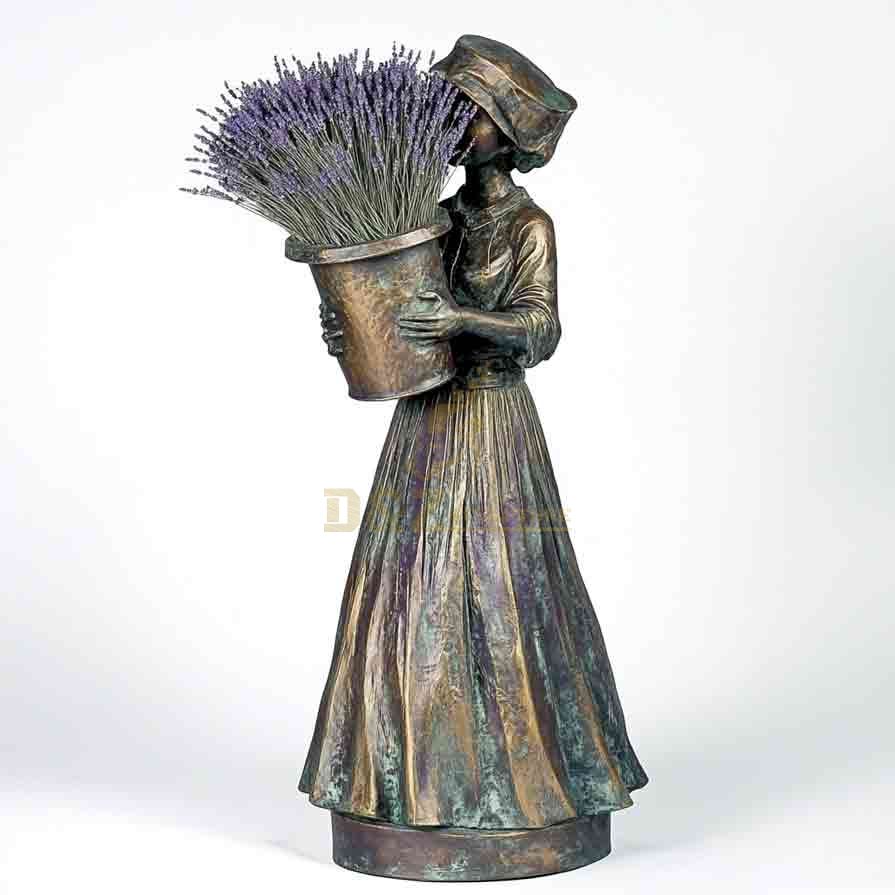 Outdoor metal brass bronze flowerpot statue
