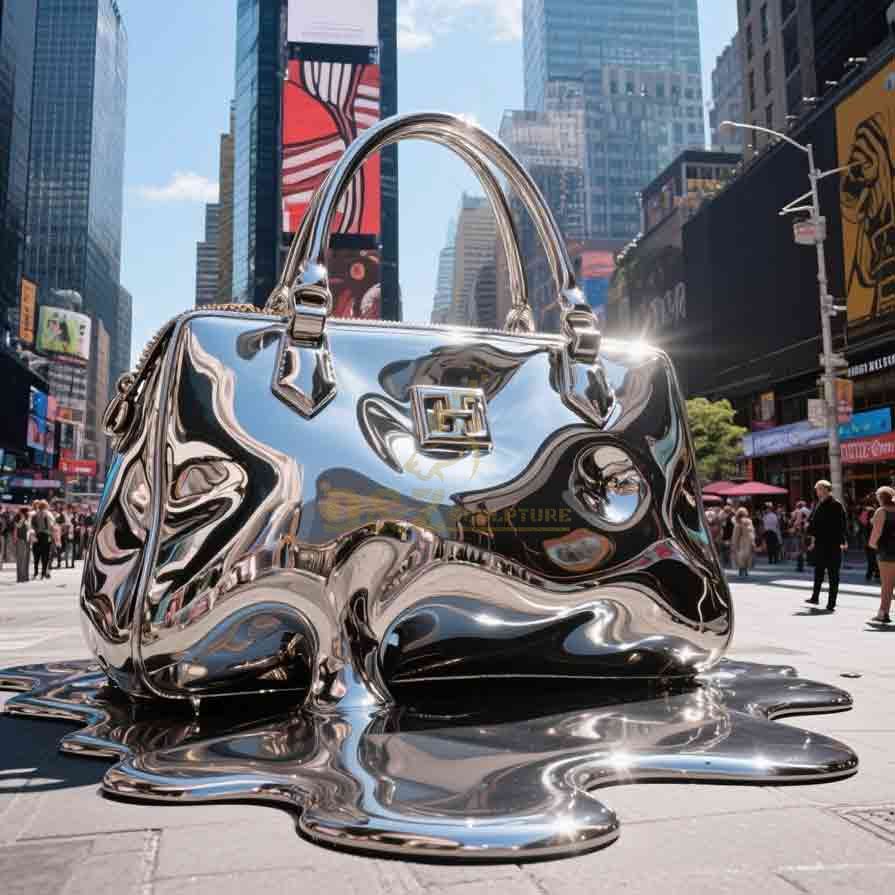 Stainless Steel Handbag Statue | Polished Finish 4
