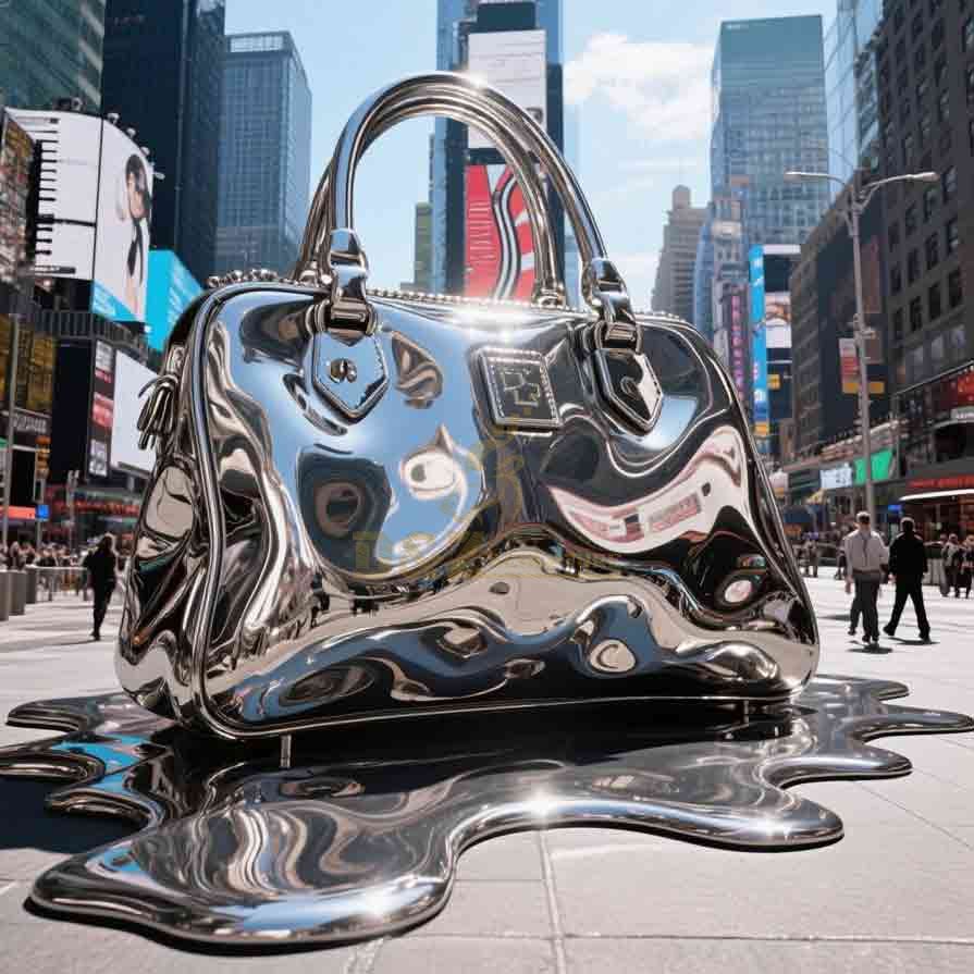 Stainless Steel Handbag Statue | Polished Finish 5