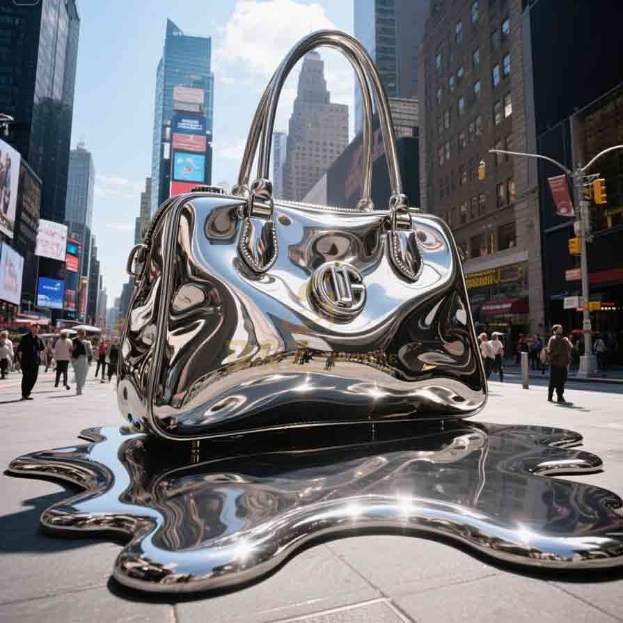 Stainless Steel Handbag Statue | Polished Finish 6