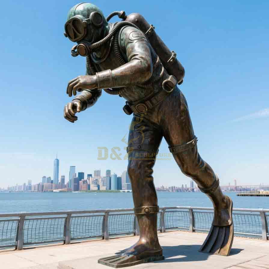 Bronze Deep Sea Diver Statue | Outdoor Art 5