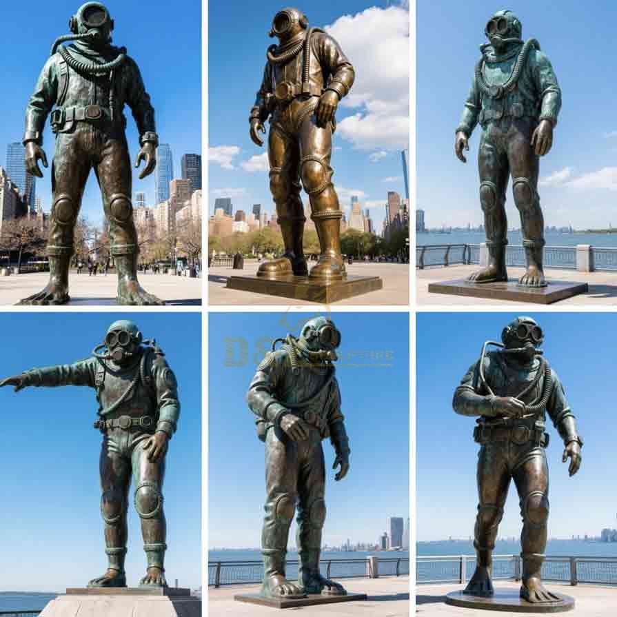 Bronze Deep Sea Diver Statue | Outdoor Art 8