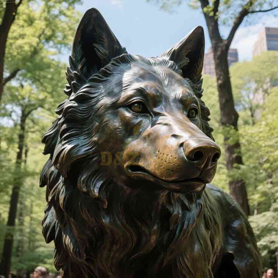 Large Outdoor Bronze Wolf Statue for Garden Sale 6