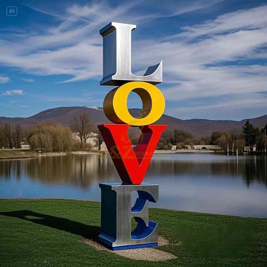 Big Letter Love Statue Outdoor Stainless Steel Sculpture