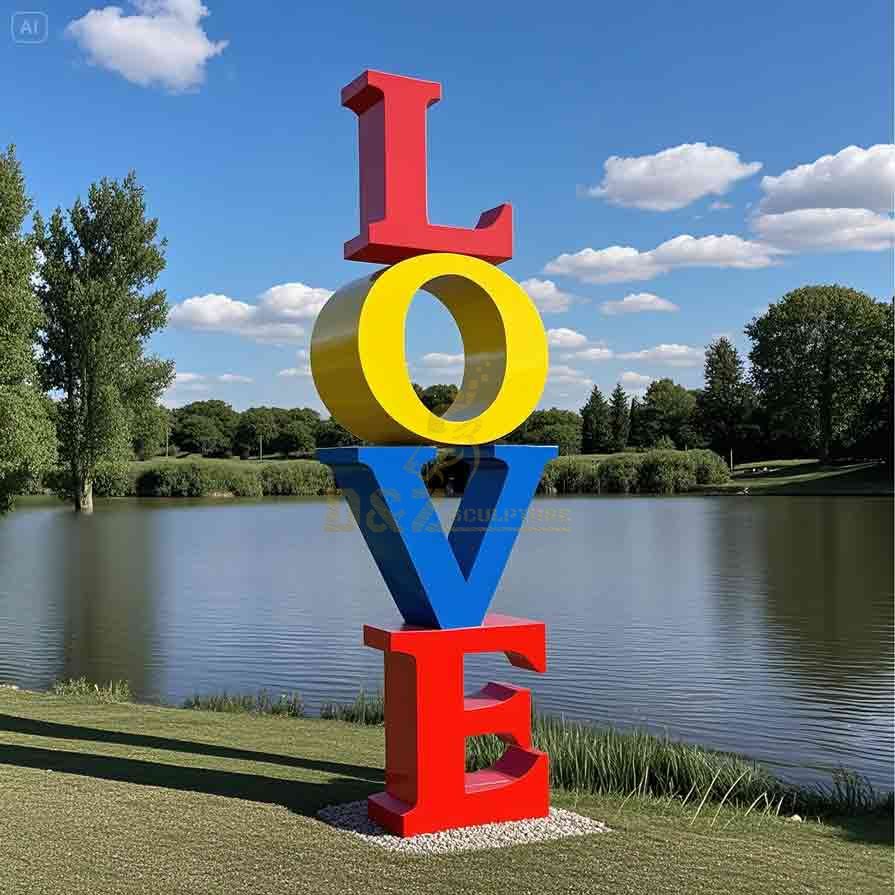 Big Letter Love Statue Outdoor Stainless Steel Sculpture 2
