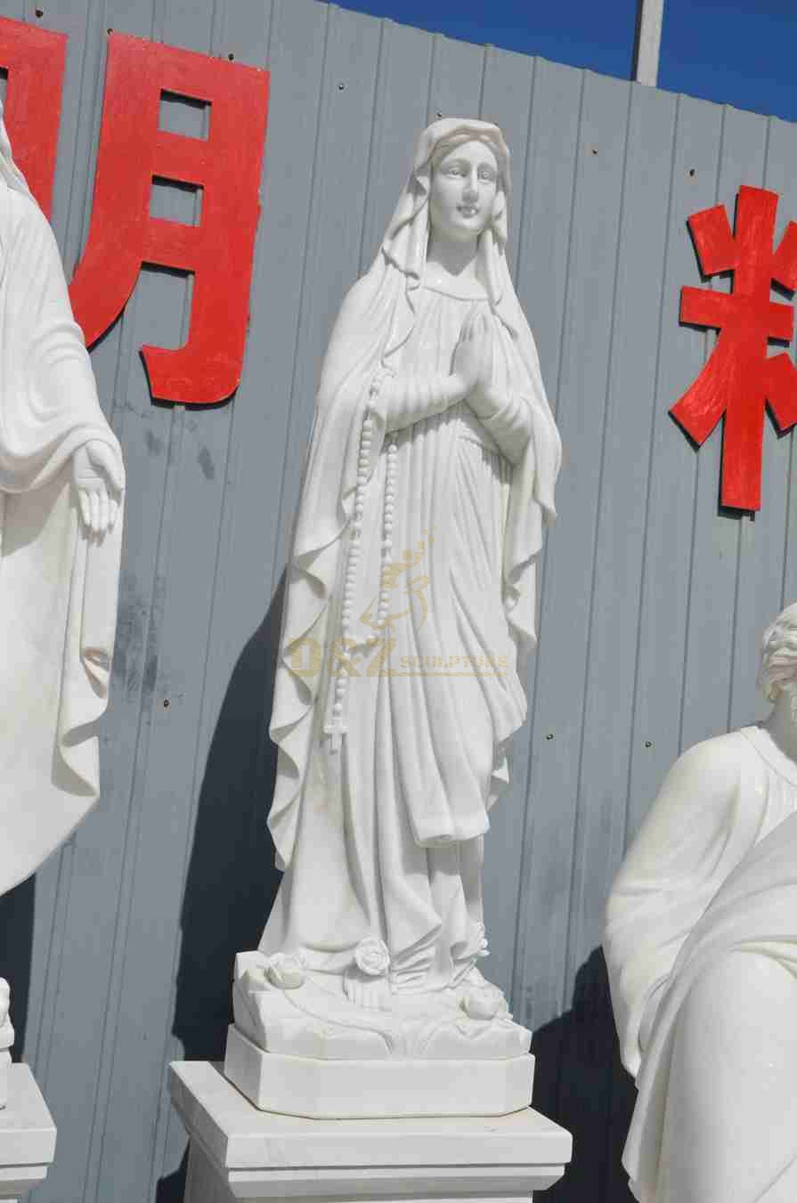 white marble virgin mary statue 2