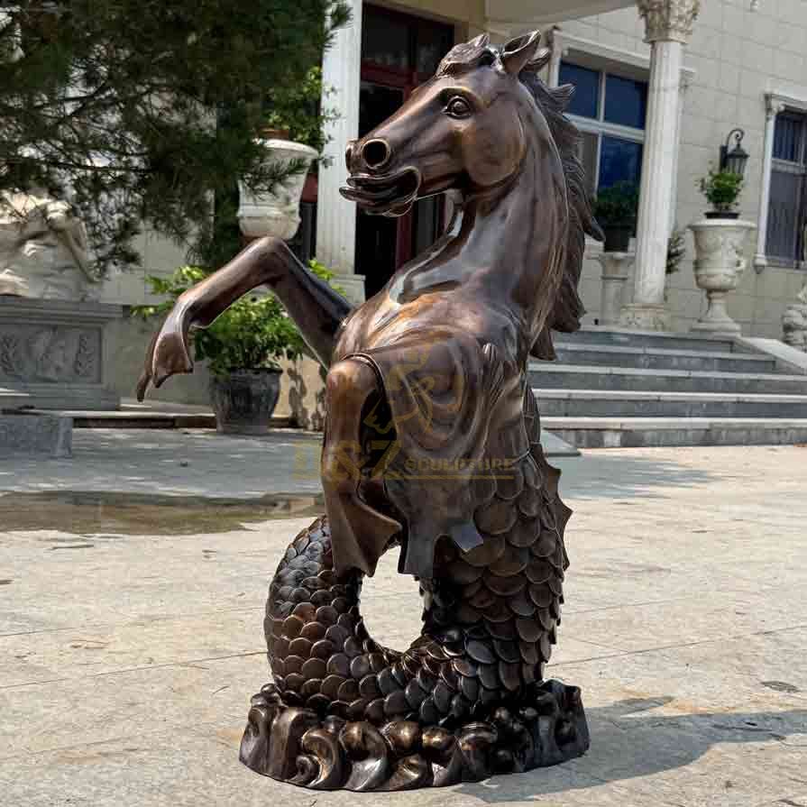 Bronze Hippocampus Statue – Mythical Horse and Fish Fusion Sculpture 2