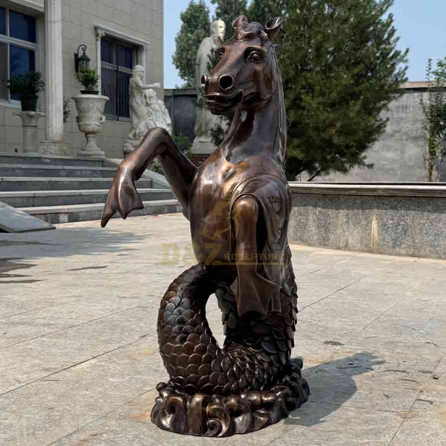 Bronze Hippocampus Statue – Mythical Horse and Fish Fusion Sculpture 3