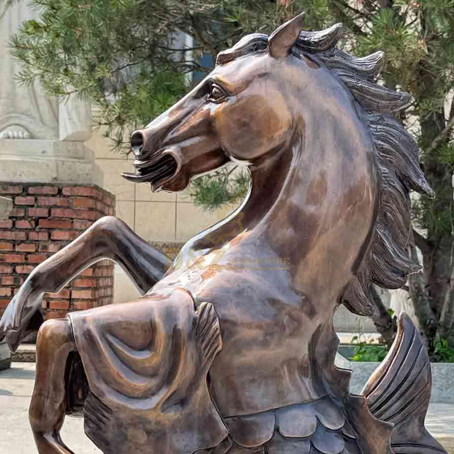 Bronze Hippocampus Statue – Mythical Horse and Fish Fusion Sculpture 10