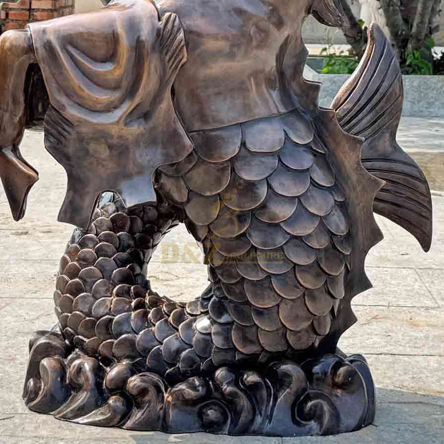 Bronze Hippocampus Statue – Mythical Horse and Fish Fusion Sculpture 11