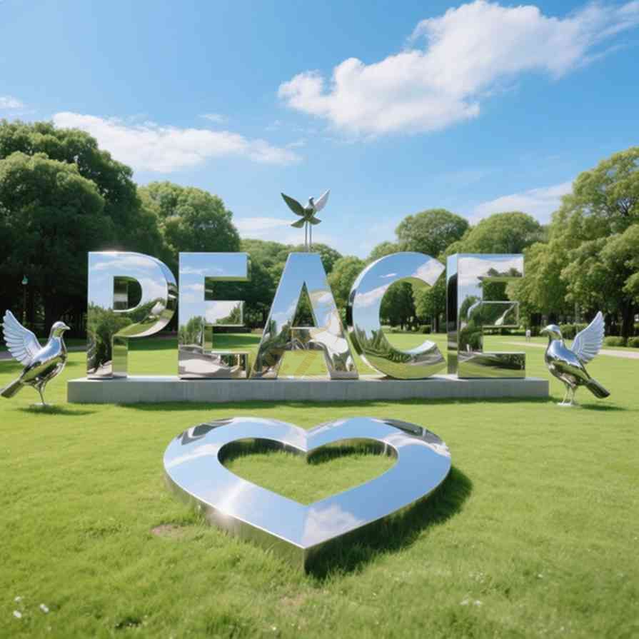 Large Metal Peace Sculpture 3