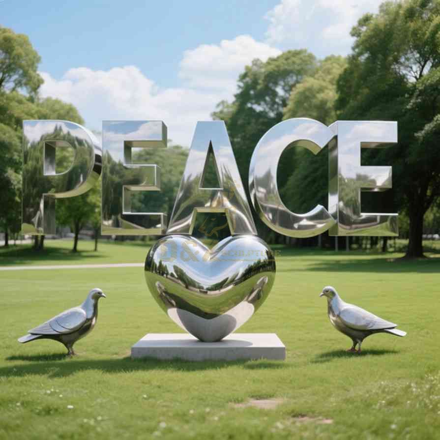 Large Metal Peace Sculpture 4