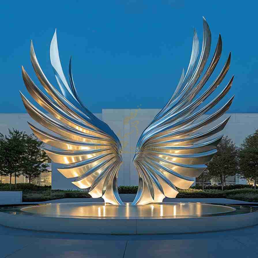 Large Metal Angel Wings Sculpture 2