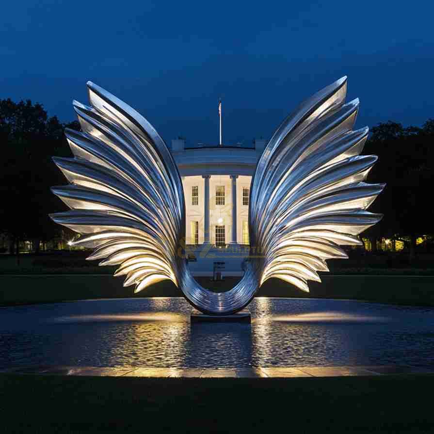 Large Metal Angel Wings Sculpture 3