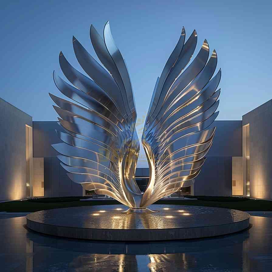 Large Metal Angel Wings Sculpture 4