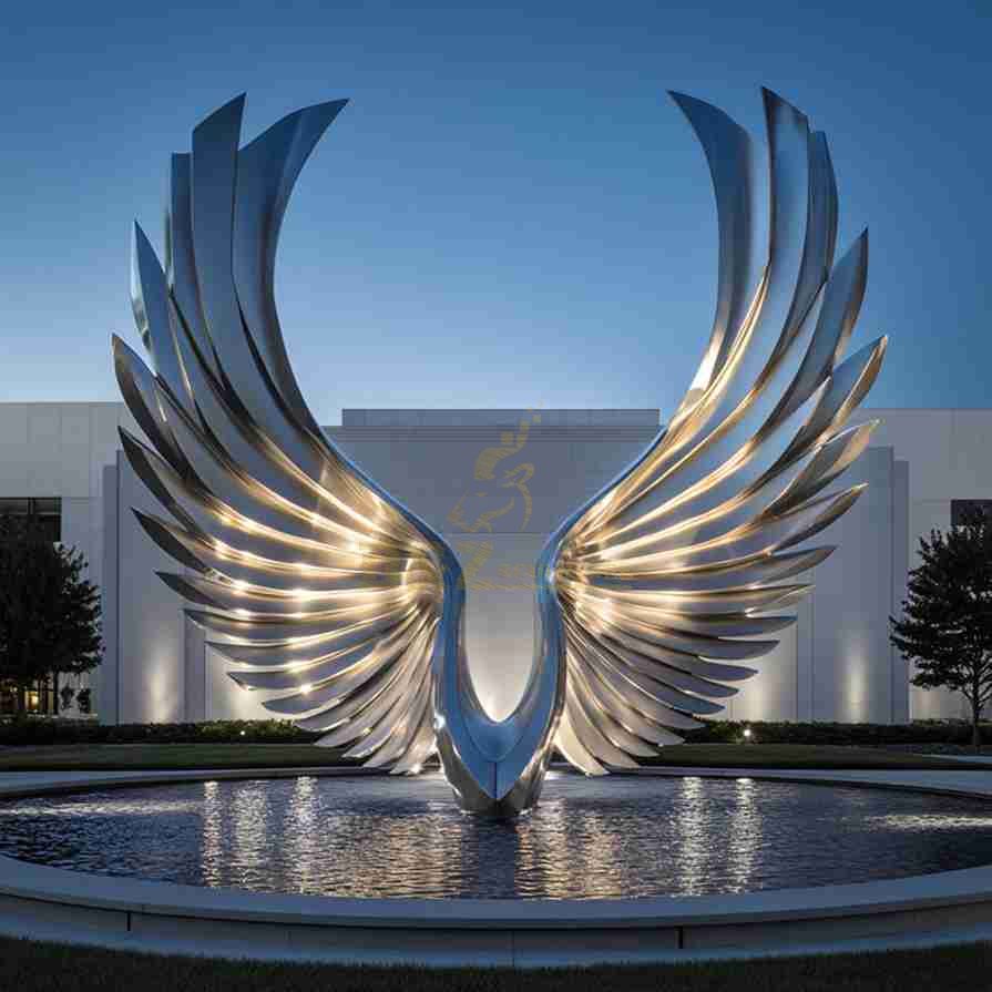 Large Metal Angel Wings Sculpture 6