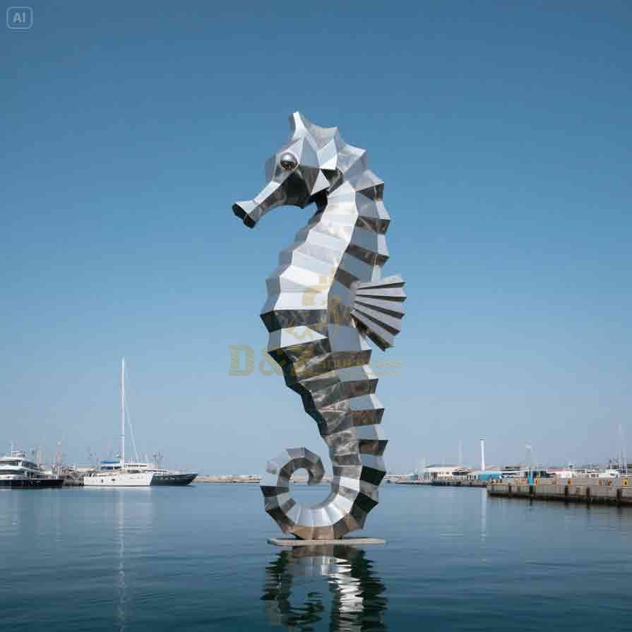 10-3 Elegant Seahorse Statues: Ocean Art Sculptures Decor