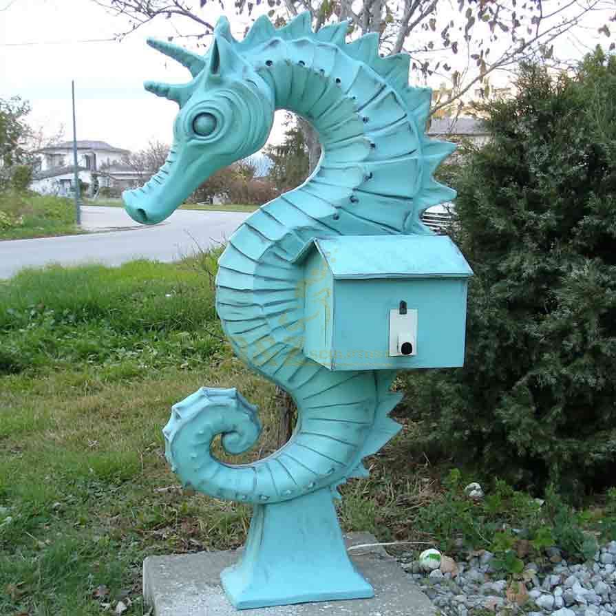 10-7 Elegant Seahorse Statues: Ocean Art Sculptures Decor