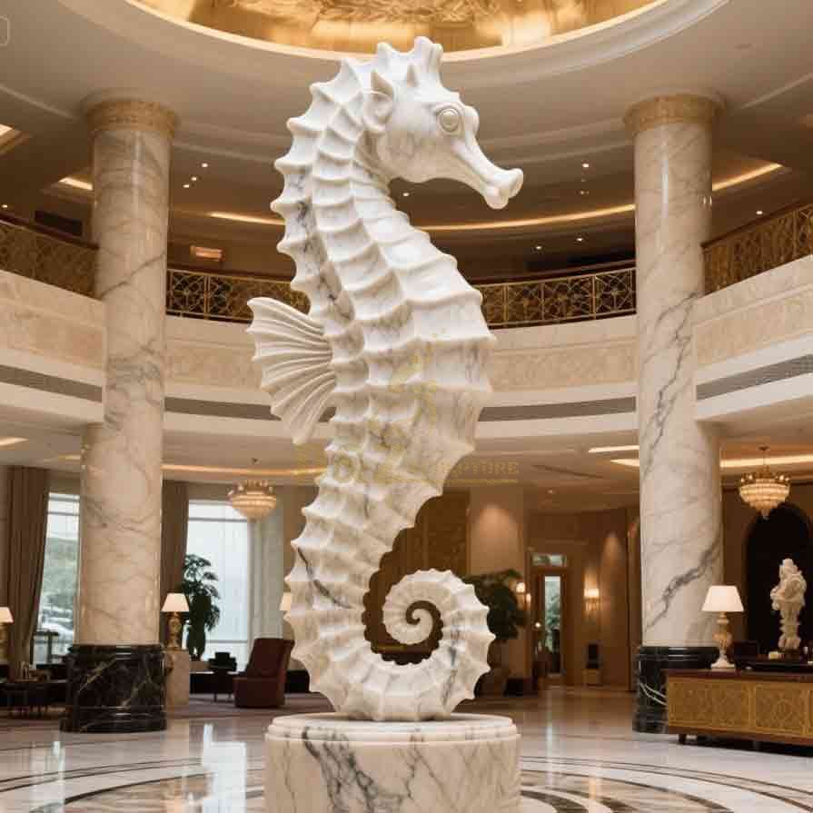 10-8 Elegant Seahorse Statues: Ocean Art Sculptures Decor