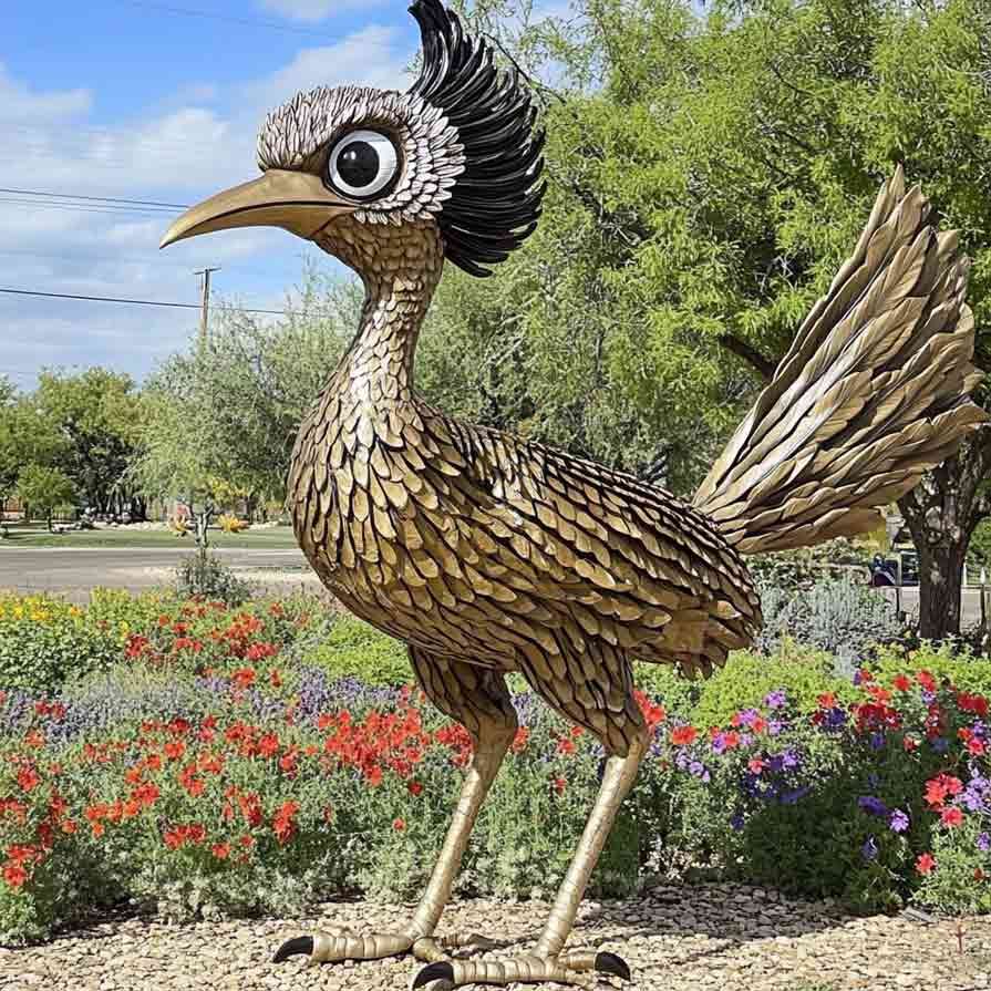 Giant roadrunner garden statue 3