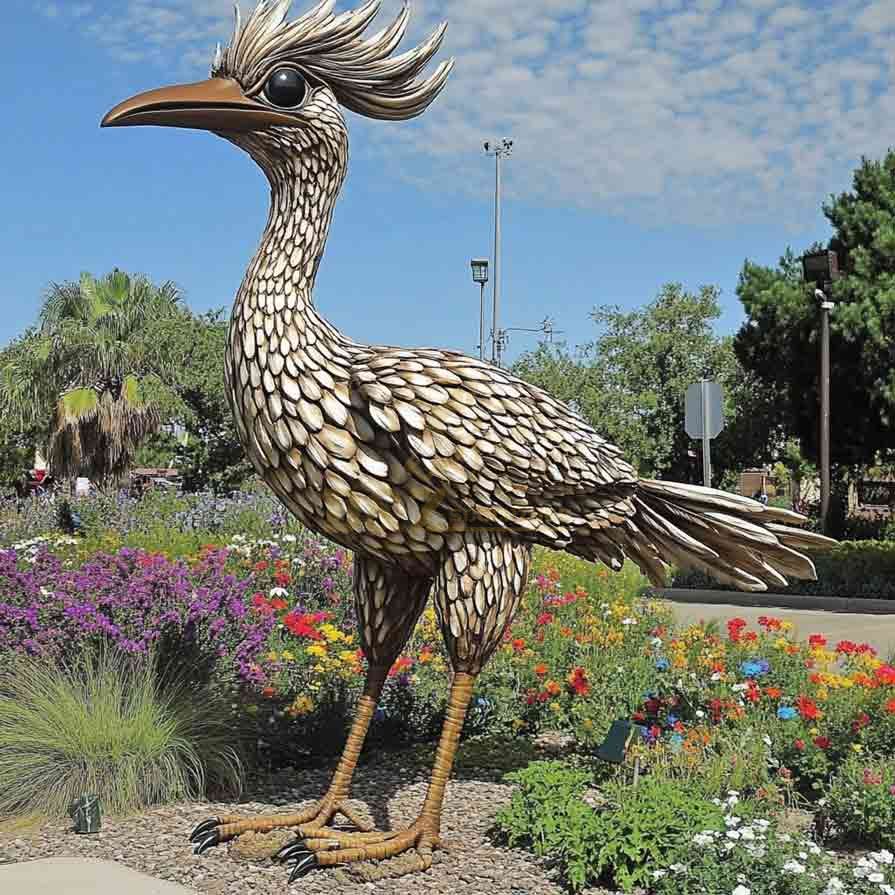 Giant roadrunner garden statue 2