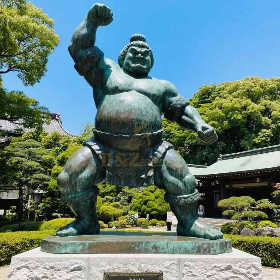 Japanese Bronze Sumo Wrestler Statue for Sale 4