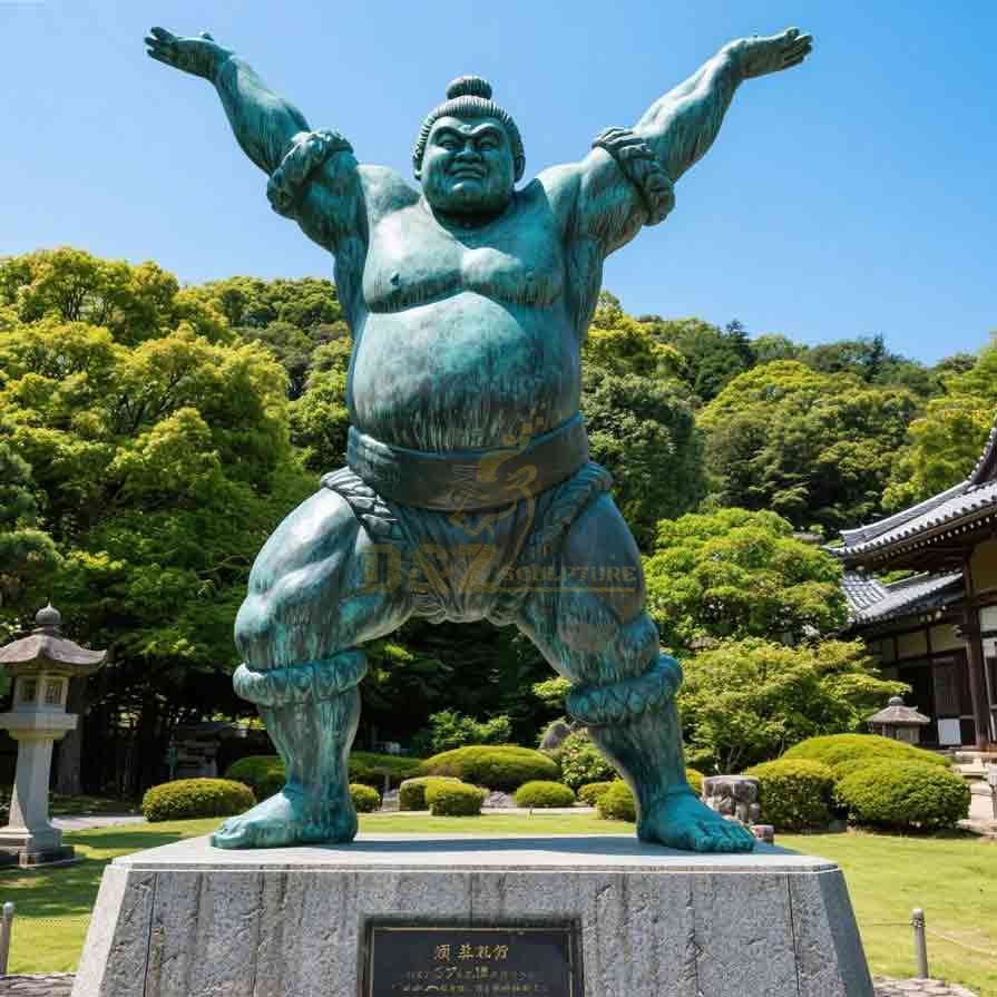 Japanese Bronze Sumo Wrestler Statue for Sale 5
