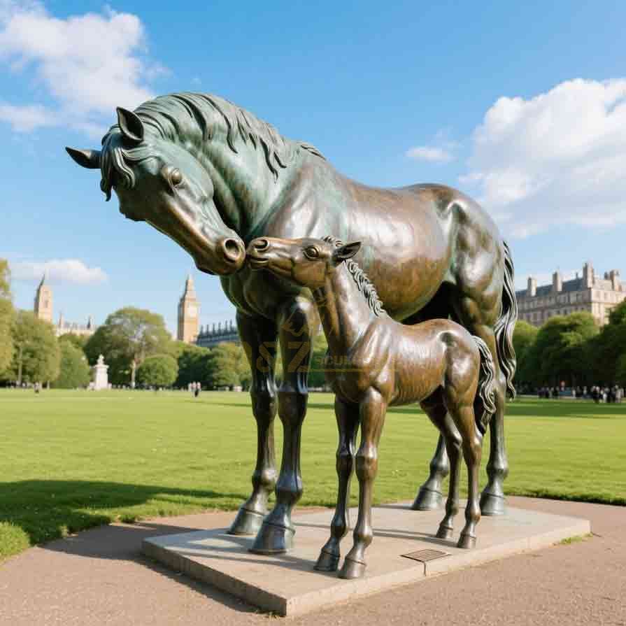 Bronze Mare and Foal Statue | Horse Statues 4
