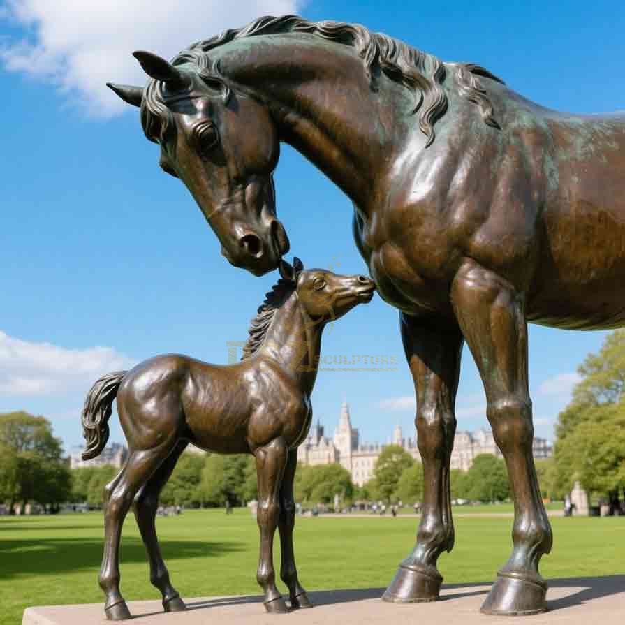 Bronze Mare and Foal Statue | Horse Statues 7