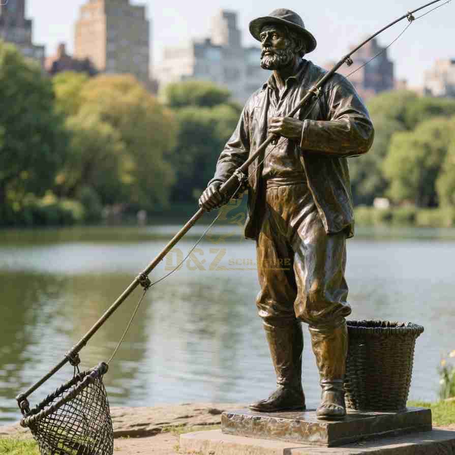 Outdoor Fisherman Statue 2
