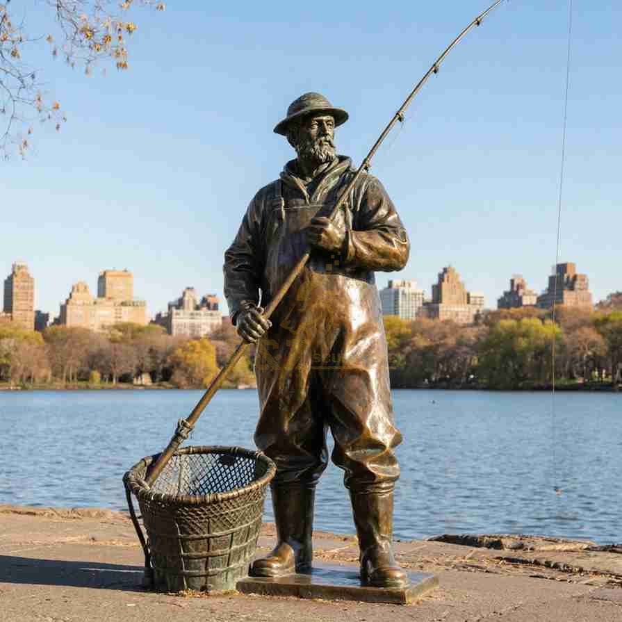 Outdoor Fisherman Statue 4