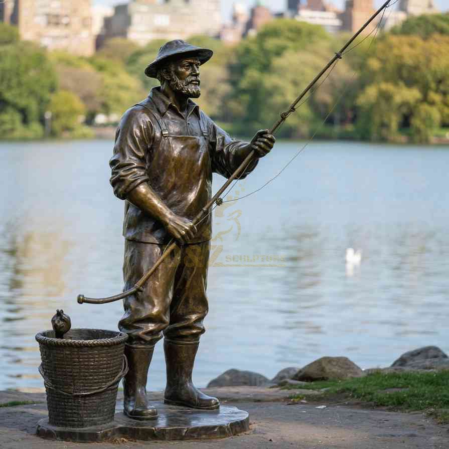 Outdoor Fisherman Statue 6
