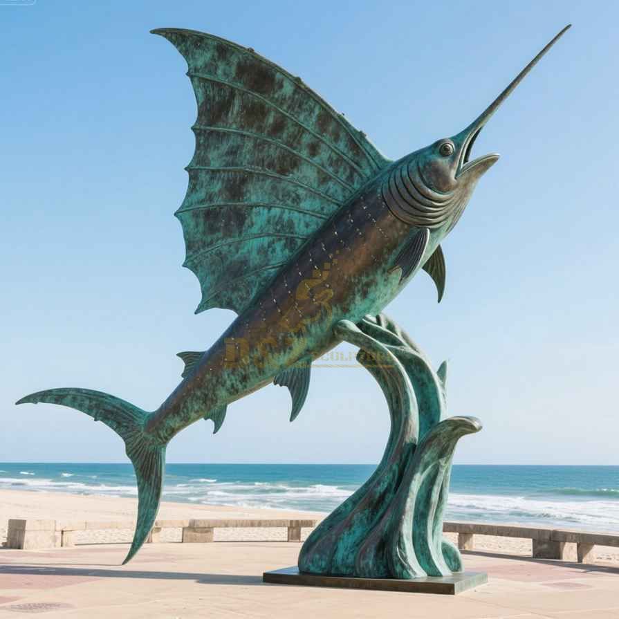Bronze Sailfish Statue 2