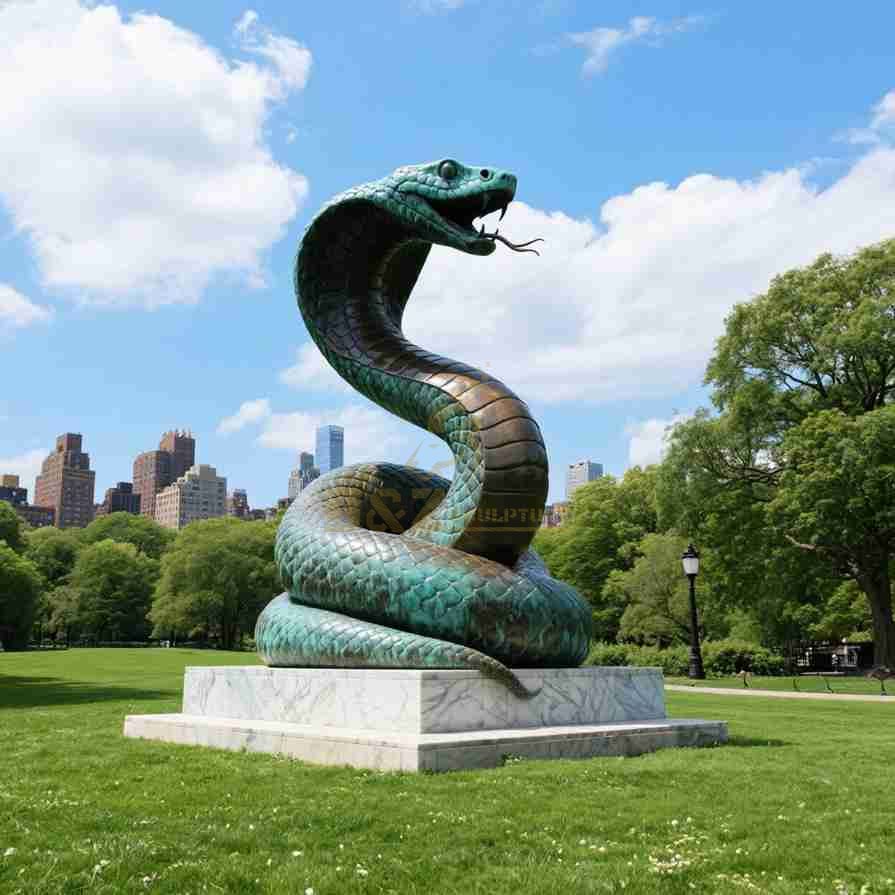 Bronze Outdoor Snake Statue 1