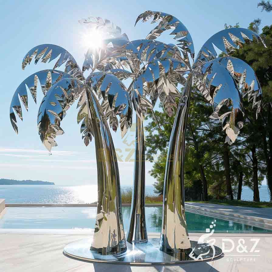 Outdoor Metal Palm Tree Sculpture | Custom Lighting Landscape Decor 2