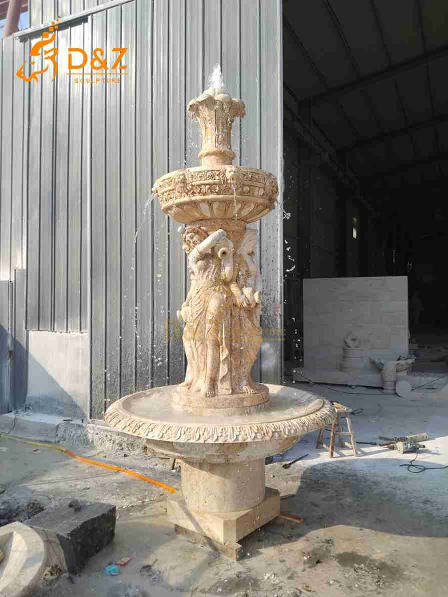 Travertine Lady Statue Fountain 1