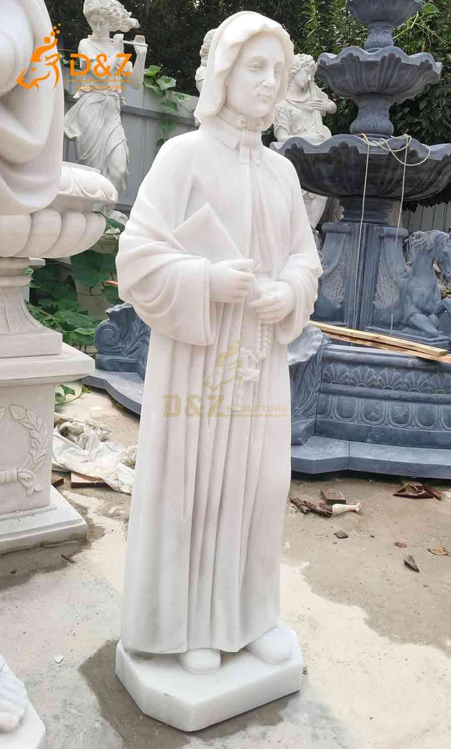 White Marble Saint Elizabeth Ann Seton Statue 3