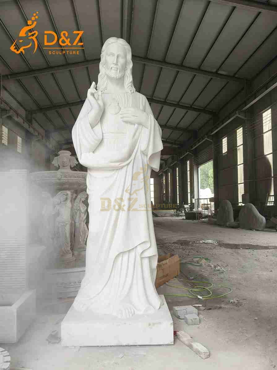 Outdoor Sacred Heart of Jesus Marble Statue 1