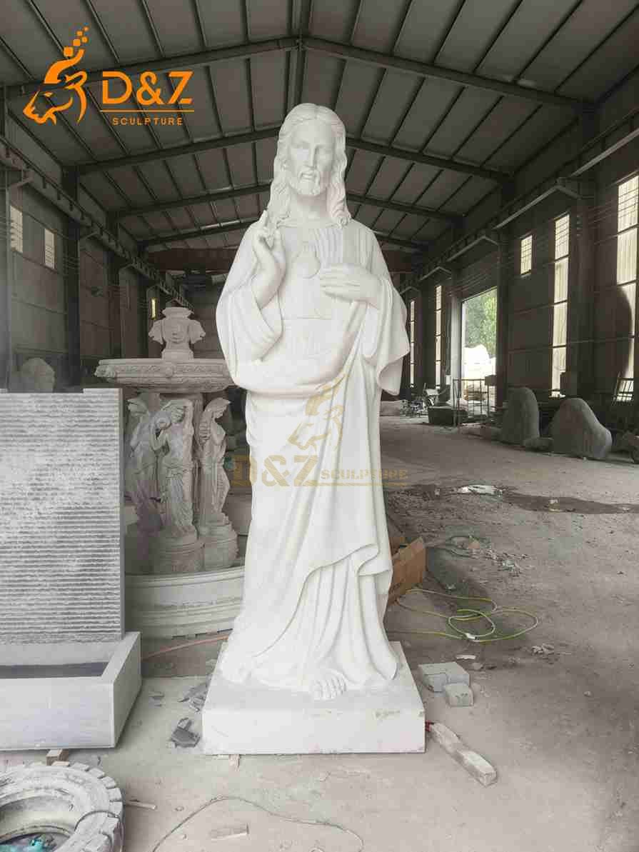Outdoor Sacred Heart of Jesus Marble Statue 2