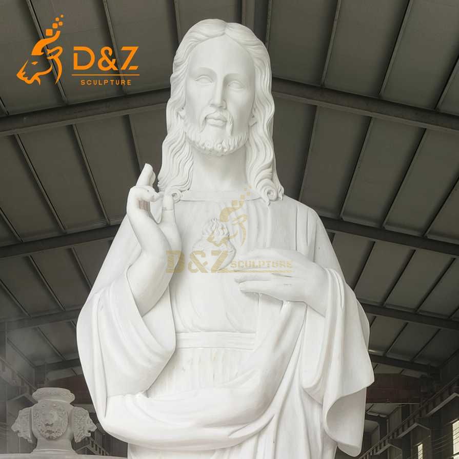 Outdoor Sacred Heart of Jesus Marble Statue 5