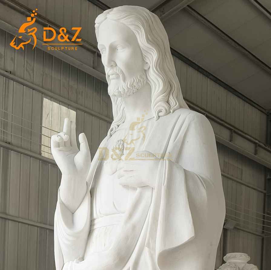 Outdoor Sacred Heart of Jesus Marble Statue 6