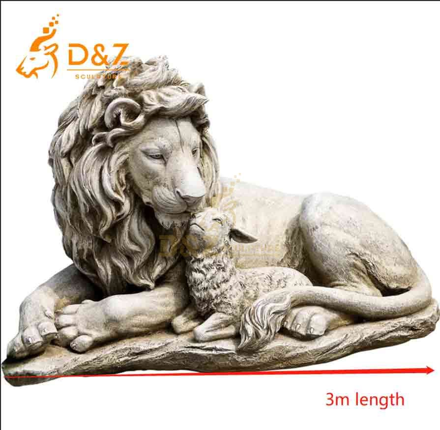 Large Lion and Lamb Statue for Sale | Peace and Love 3