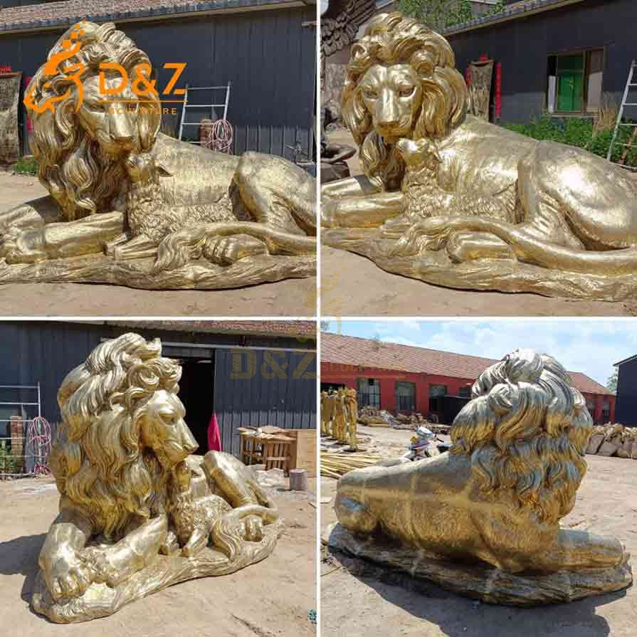 Large Lion and Lamb Statue for Sale | Peace and Love 9