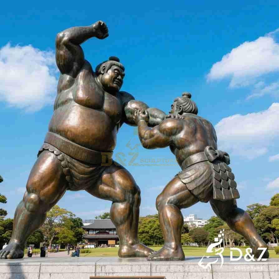 Bronze Japanese Sumo Statue 1