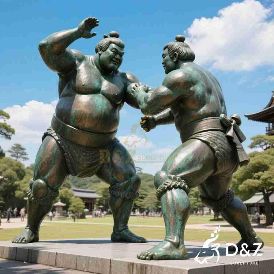 Bronze Japanese Sumo Statue 3